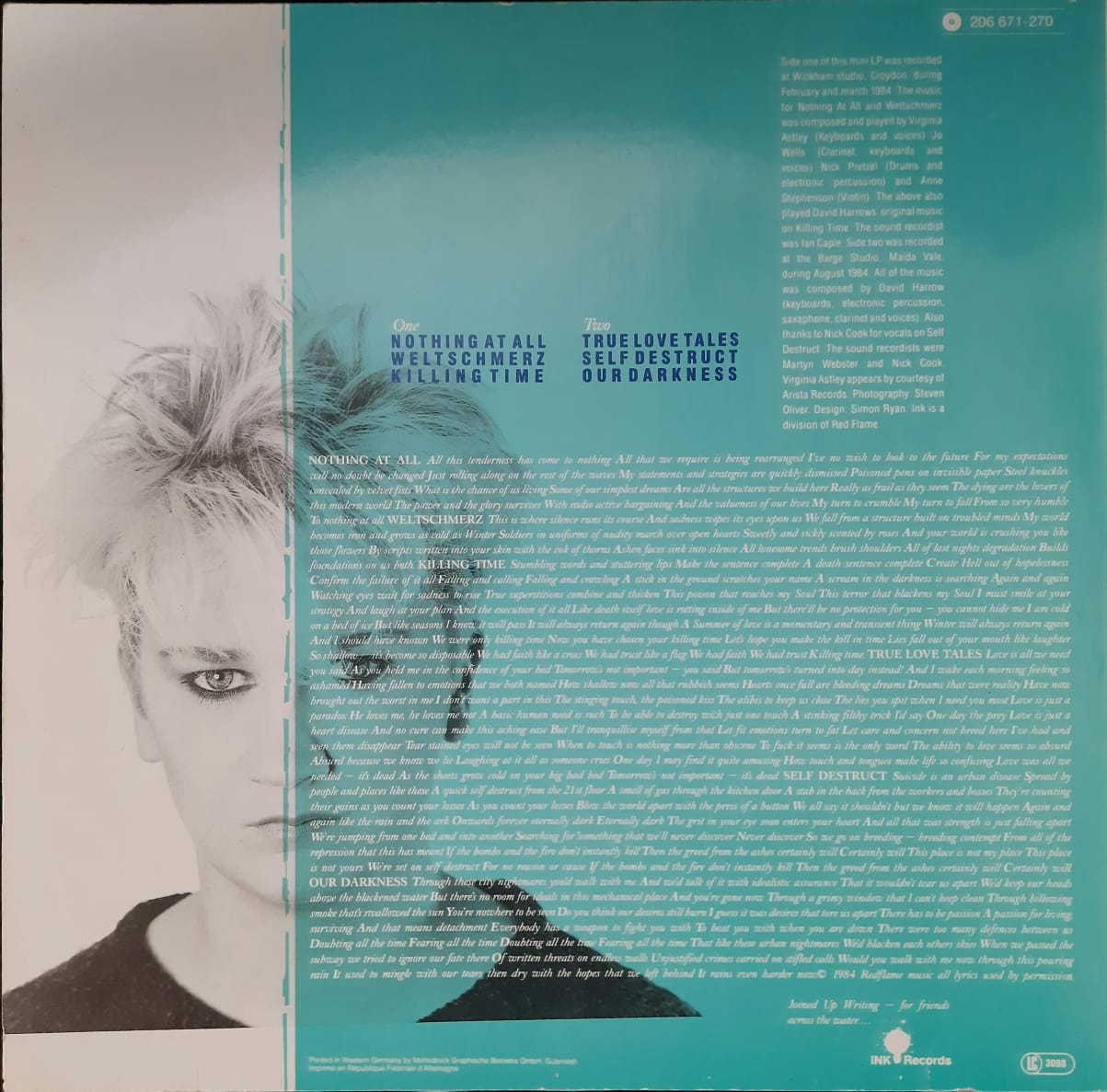 Anne Clark – Joined Up Writing (LP, Europa, 1984)