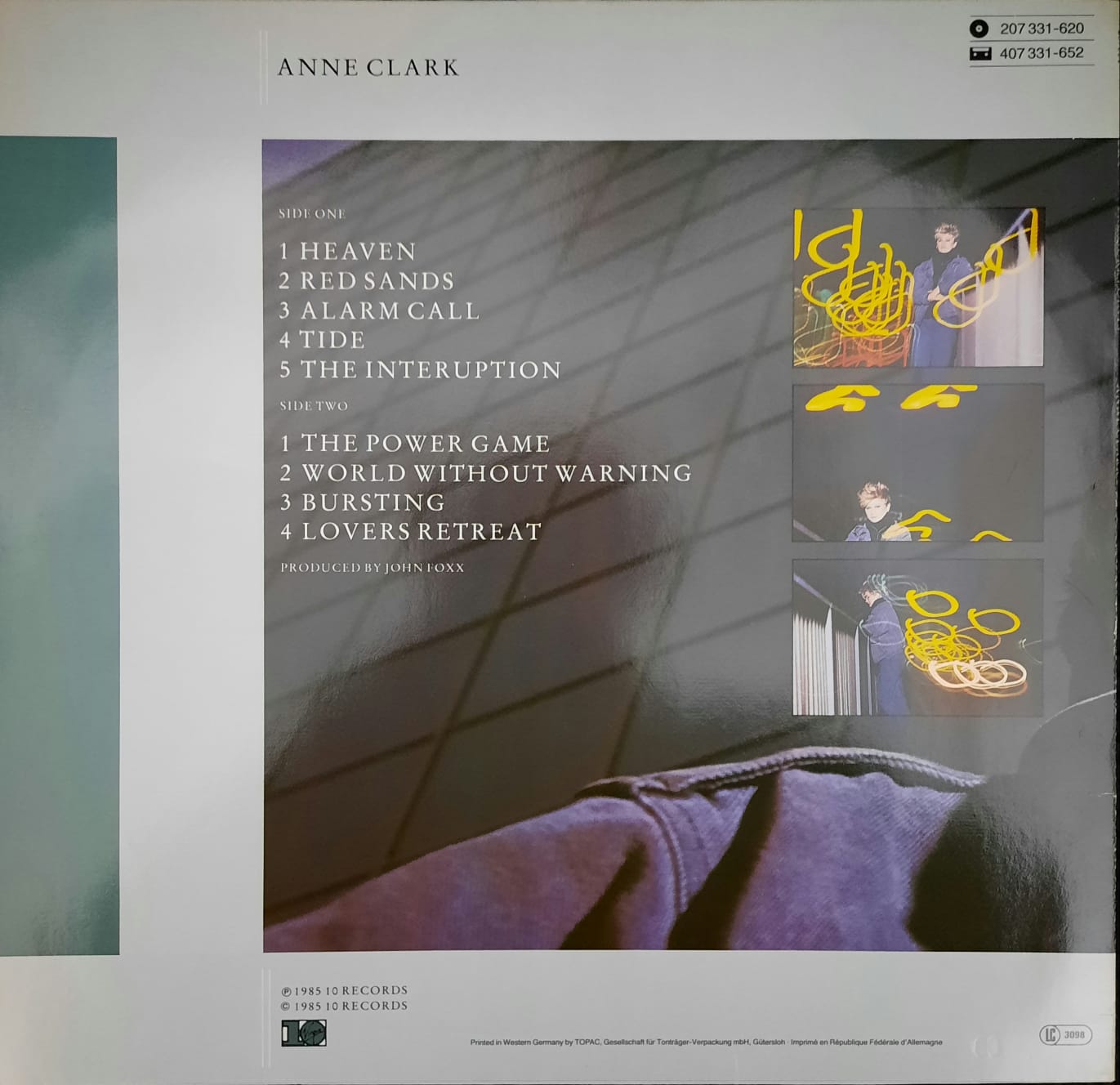 Anne Clark – Pressure Points (LP, Europa, 1985)