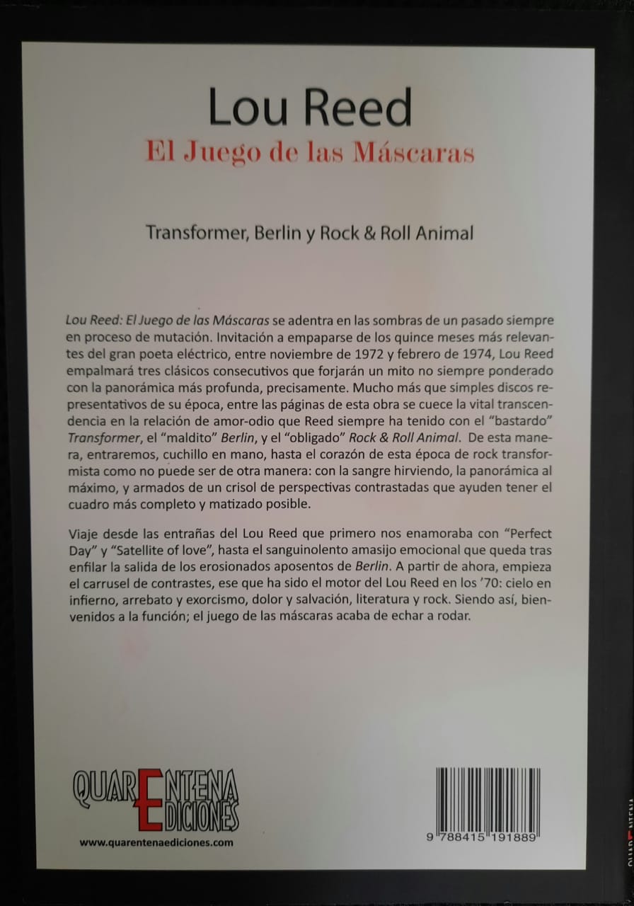 Lou Reed: El juego de las máscaras. Transformer, Berlin y Rock & Roll Animal, de Marcos Gendre