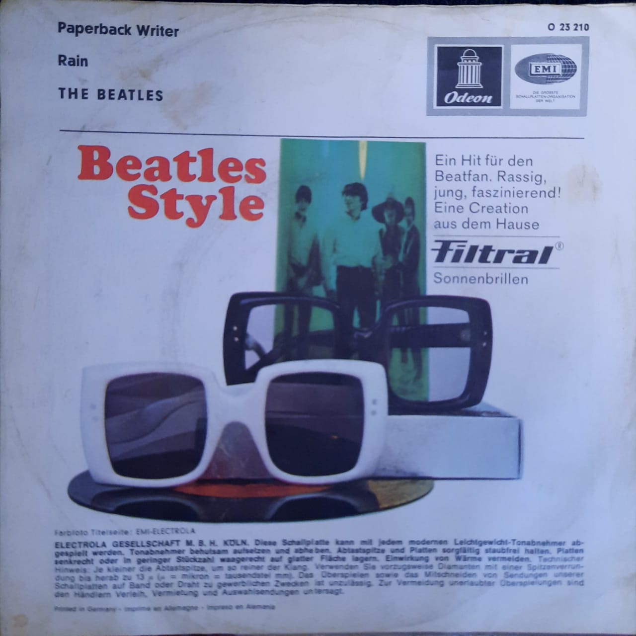 The Beatles – Paperback Writer / Rain (7", Alemania, 1966)