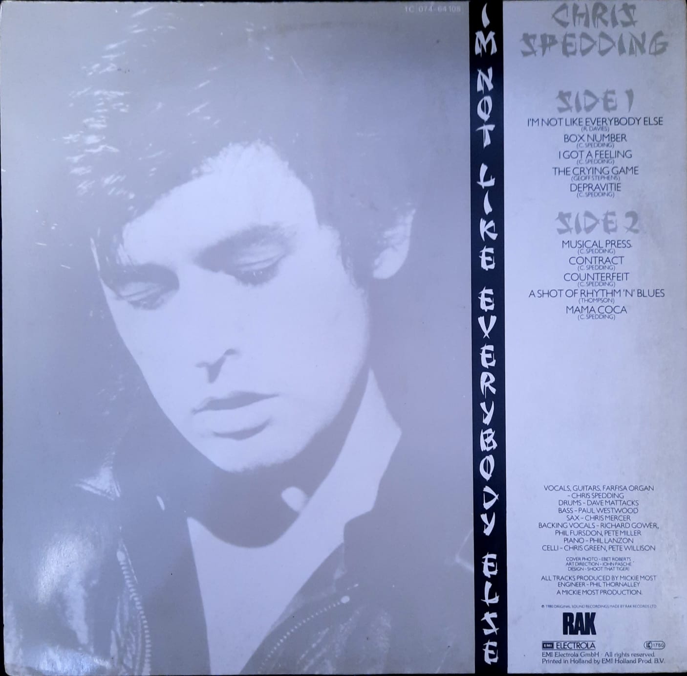 Chris Spedding – I'm Not Like Everybody Else (LP, Alemania, 1980)