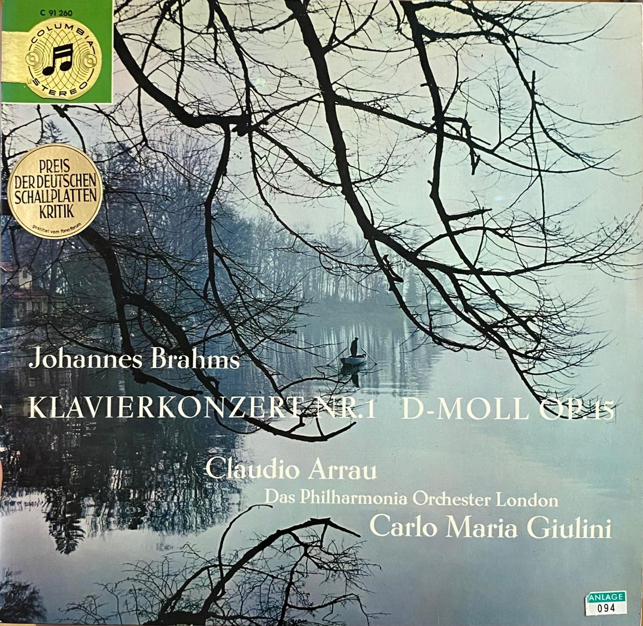 Johannes Brahms - Claudio Arrau, Das Philharmonia Orchester London, Carlo Maria Giulini – Klavierkonzert Nr.1 D-moll Op. 15 (vinilo, usado, Alemania)