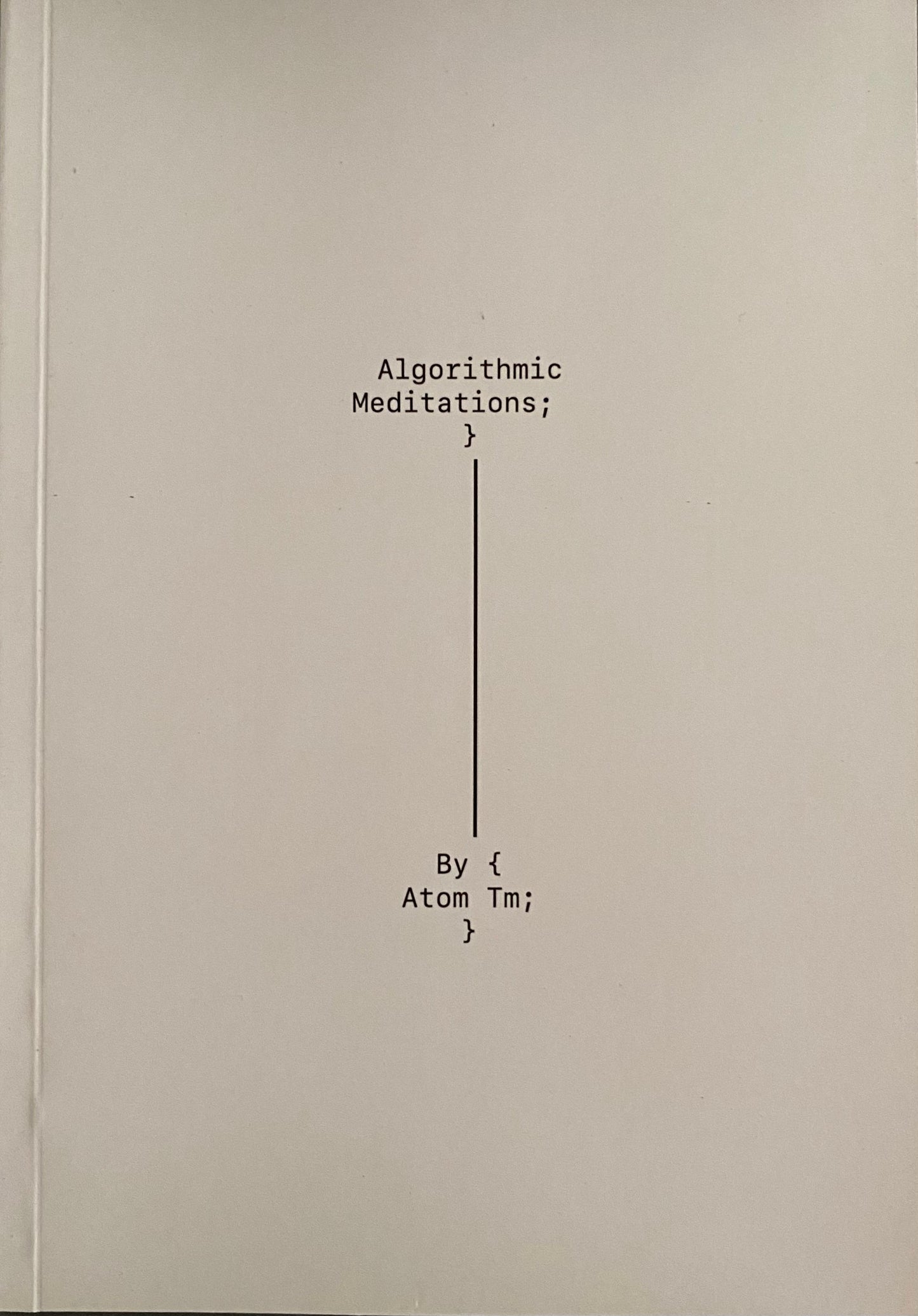 Algorithmic Meditations, de Atom™ (CD triple + libro)