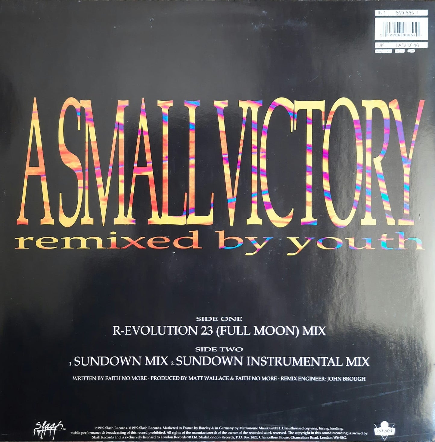Faith No More - A Small Victory (Remixed By Youth) (LP, Europa, 1992)