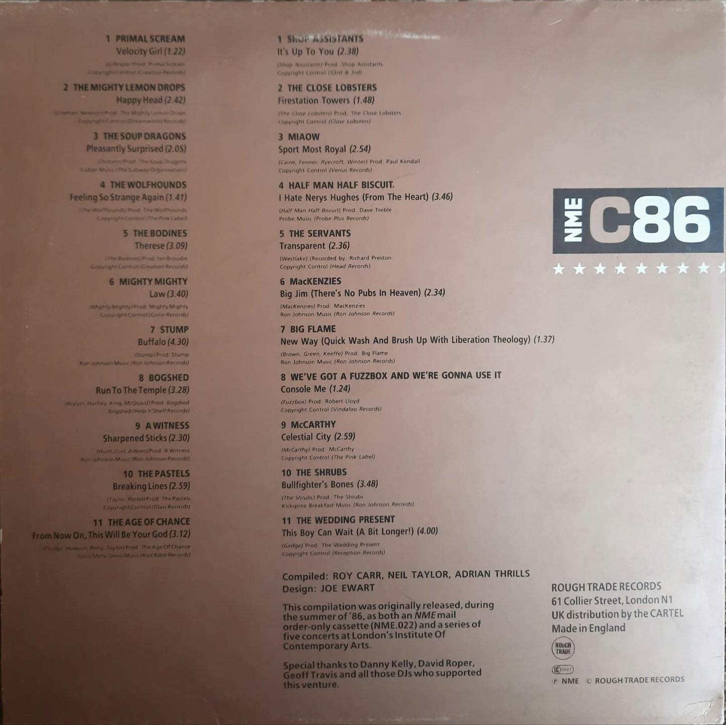 Varios Artistas - C86 (LP, Reino Unido, 1986)