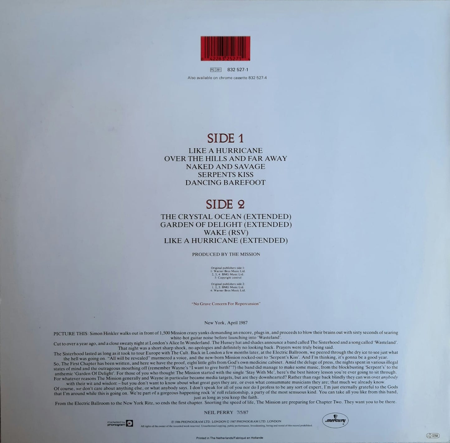 The Mission - The First Chapter (LP, Europa, 1987)