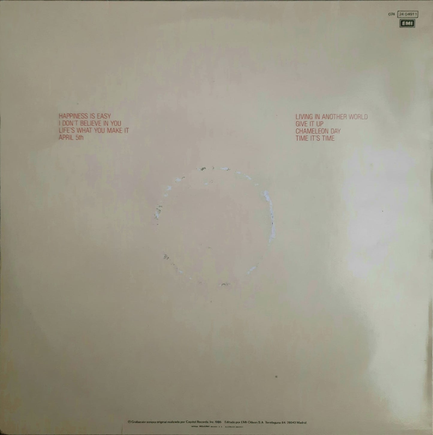 Talk talk - The Colour Of Spring (LP, España, 1986)