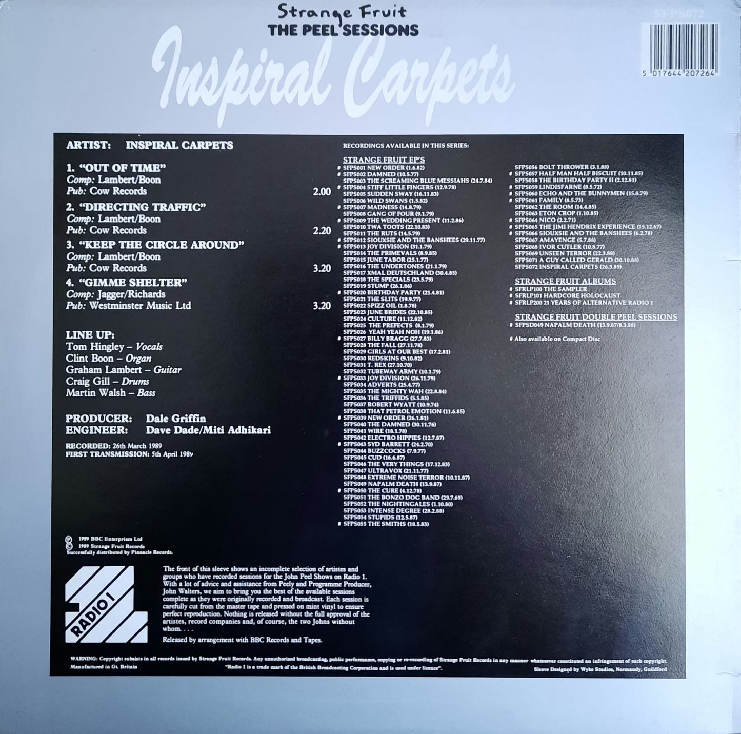 Inspiral Carpets - The Peel Sessions (LP, Reino Unido, 1989)