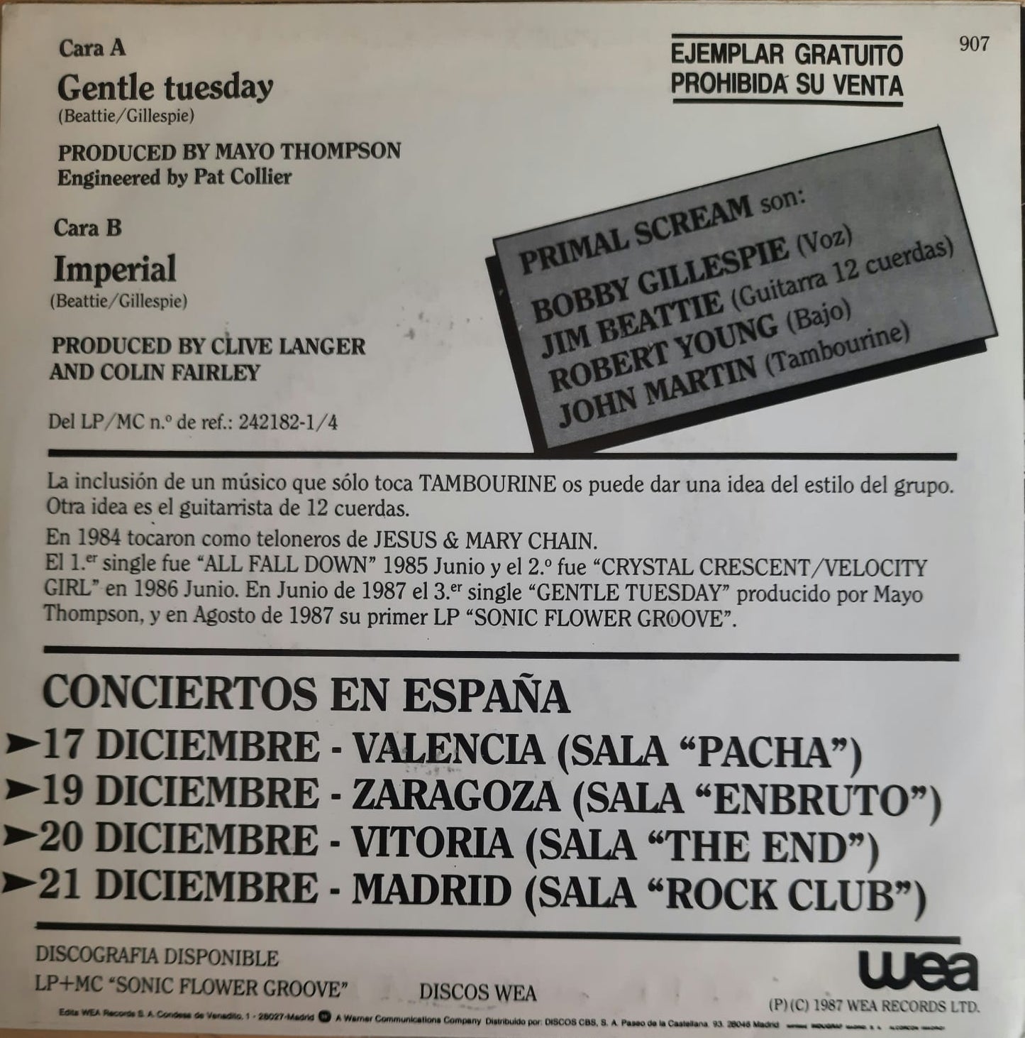 Primal Scream - Gentle Tuesday / Imperial (7″)