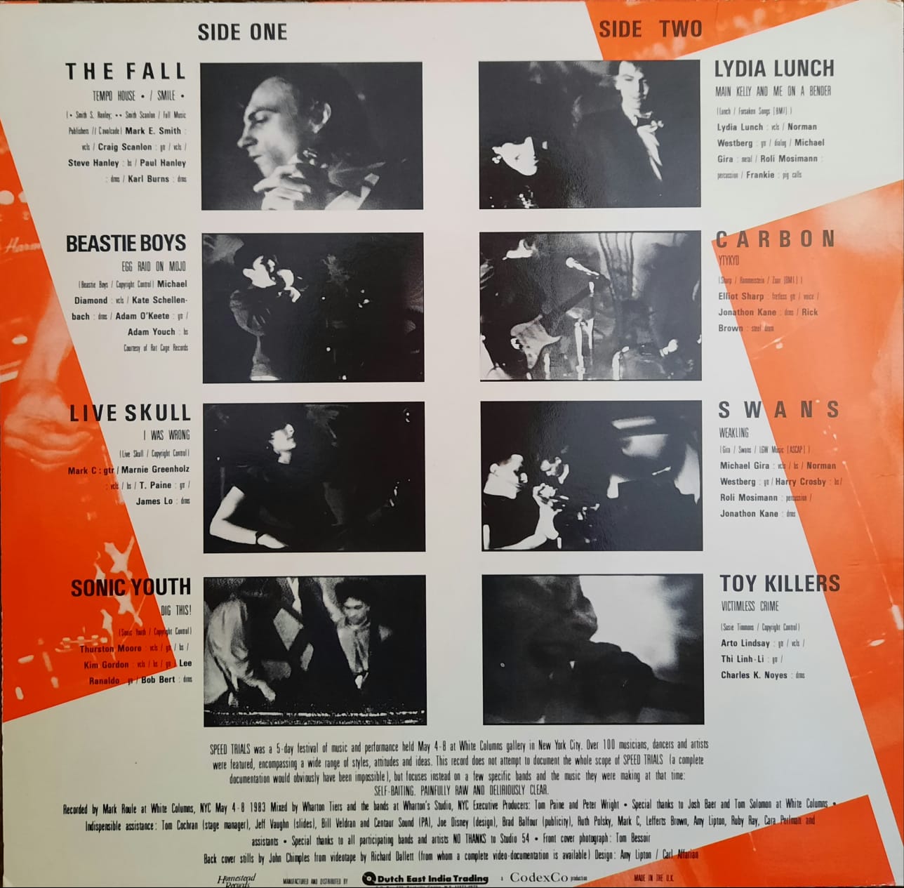 Varios Artistas - Speed Trials (The fall, Lydia Lunch, Beastie Boys, Swans, Sonic Youth) (LP, Reino Unido, 1984)
