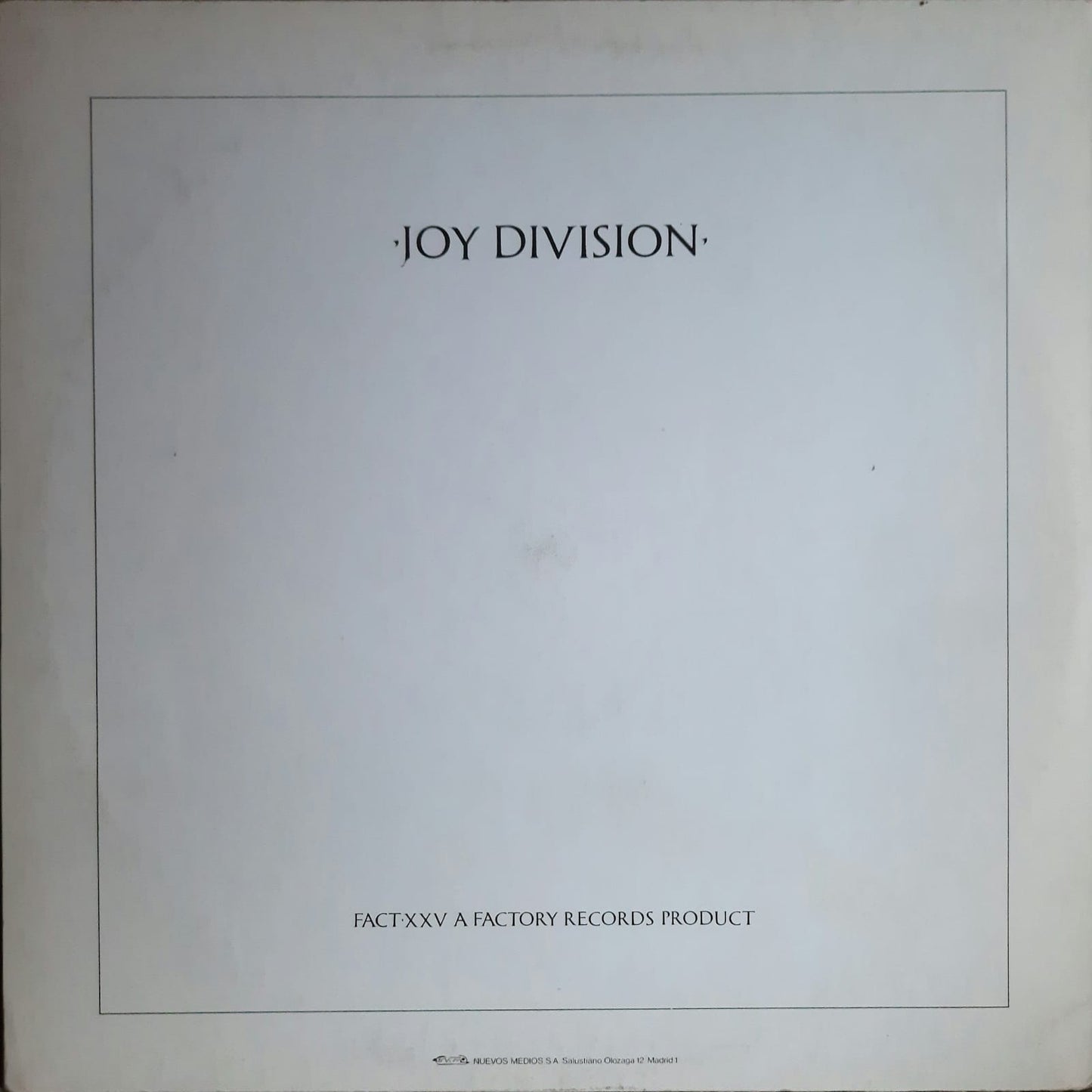 Joy Division - Closer (LP, España, 1985)