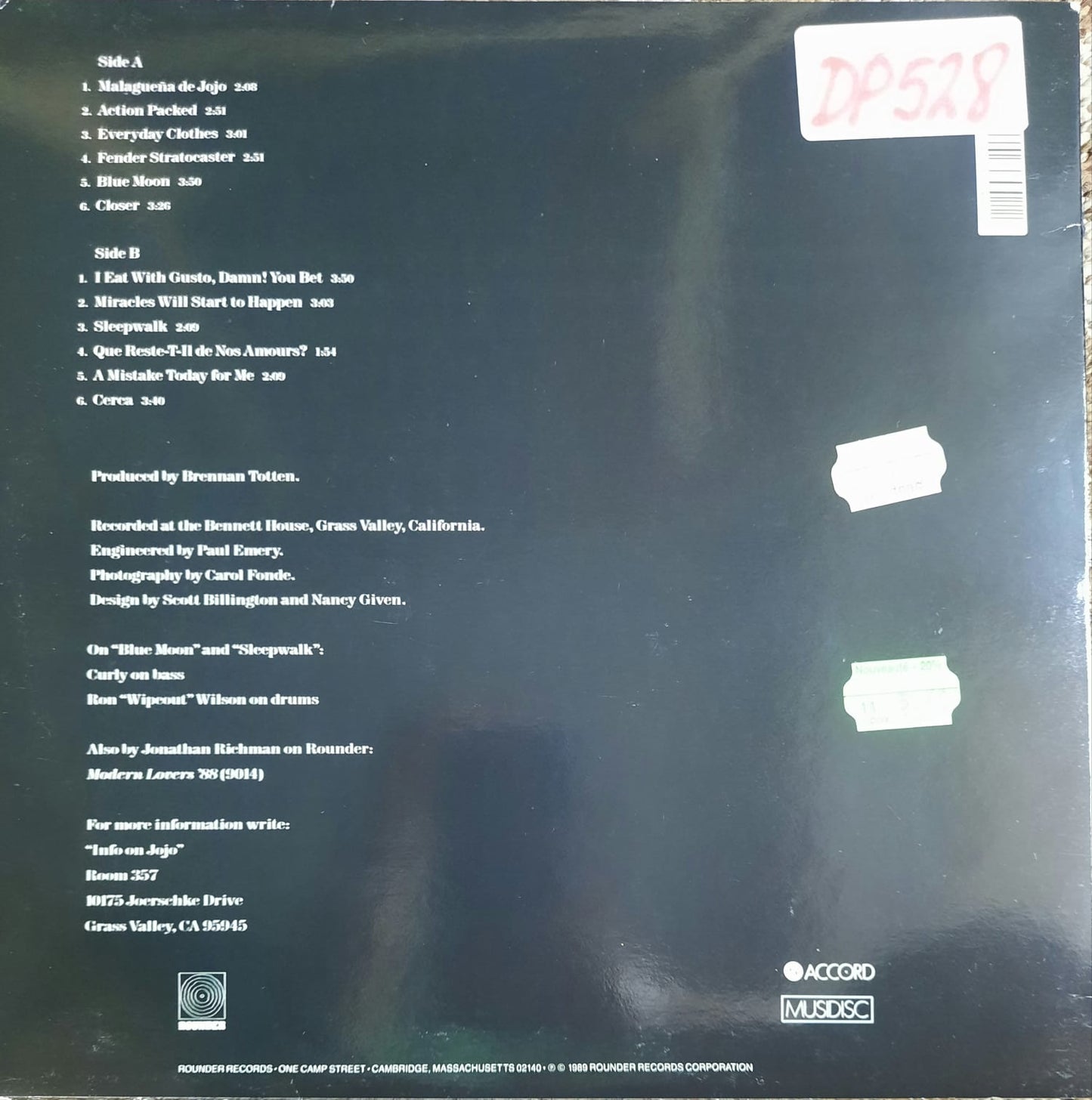 Jonathan Richman - Jonathan Richman (LP, Francia, 1989)