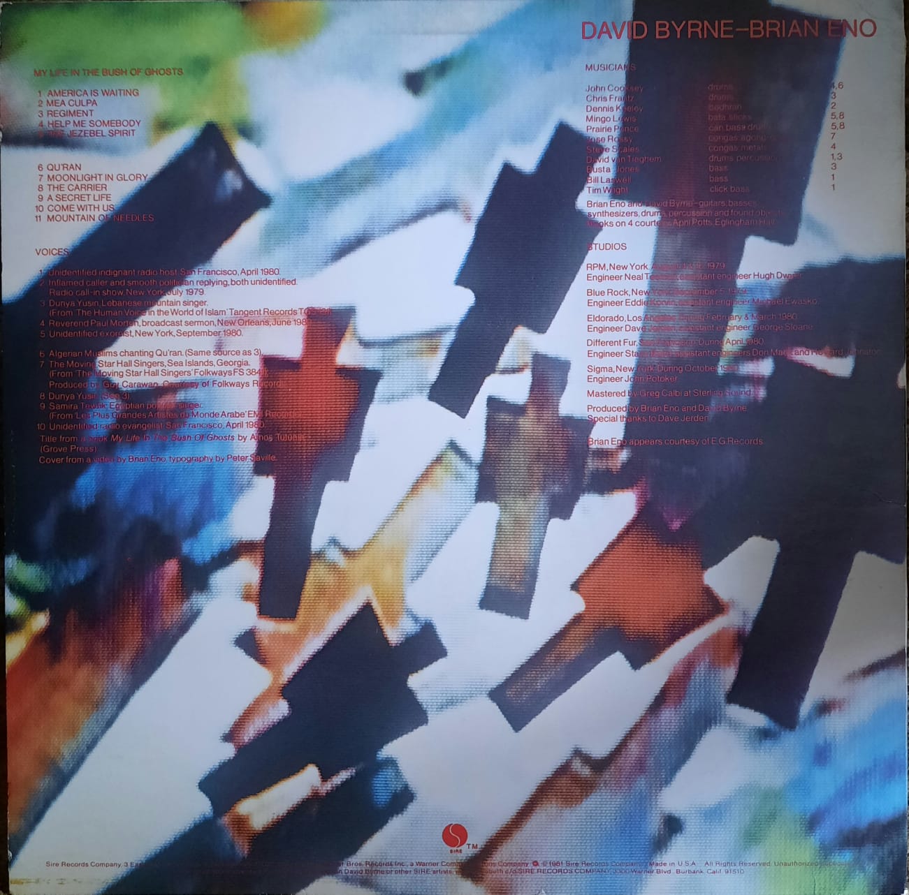 Brian Eno/David Byrne - My Life In The Bush Of Ghosts (LP, EE.UU., 1981)