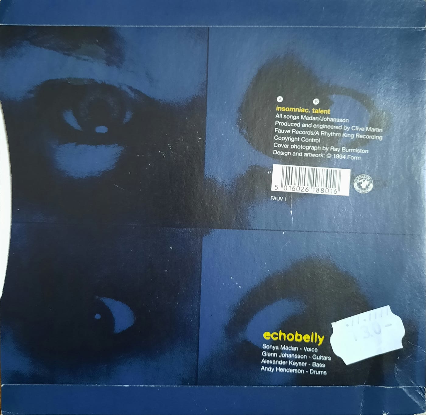 Echobelly – Insomniac (7", 45 RPM, Reino Unido, 1994)