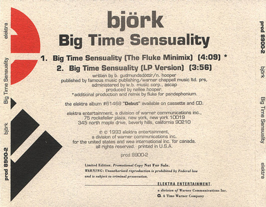 Björk – Big Time Sensuality (CD, Single, usado)