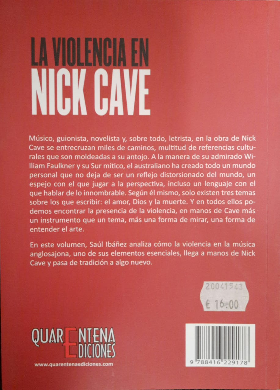 La violencia en Nick Cave: La herencia de la canción tradicional norteamericana, de Saúl Ibáñez