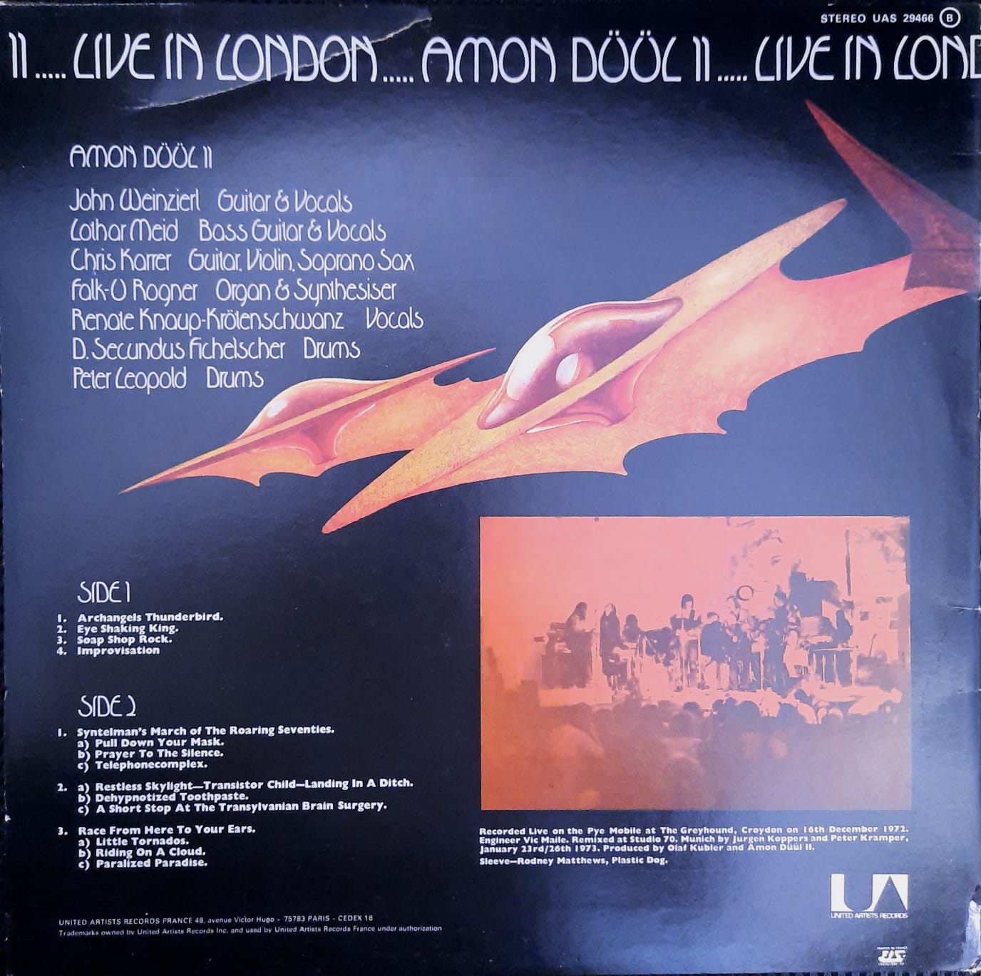 Amon D l II Live In London LP Francia 1973 Disquer a Amon D l II Live In London LP Francia 1973 Disquer a