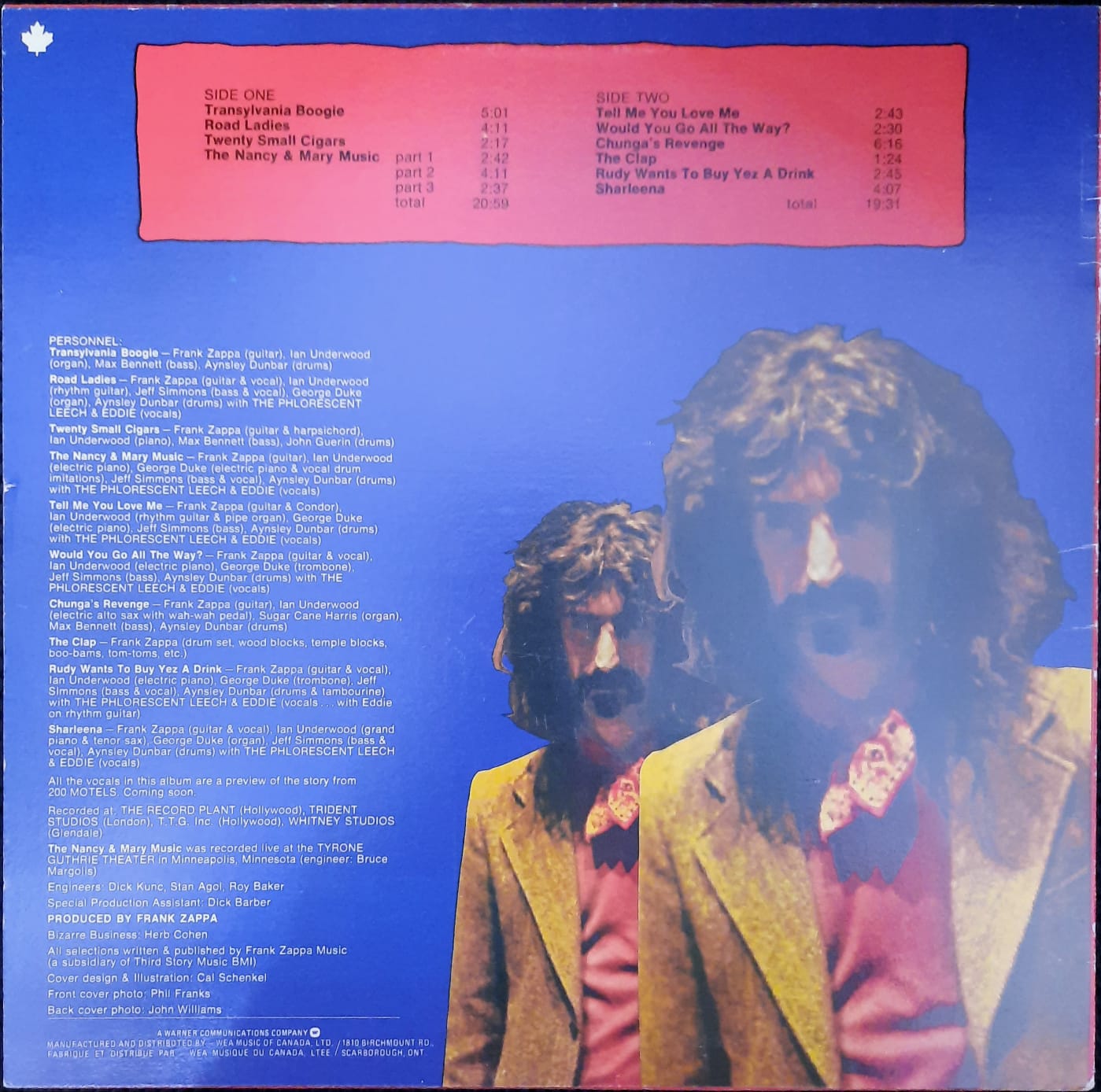 Frank Zappa – Chunga's Revenge (LP, Canadá)