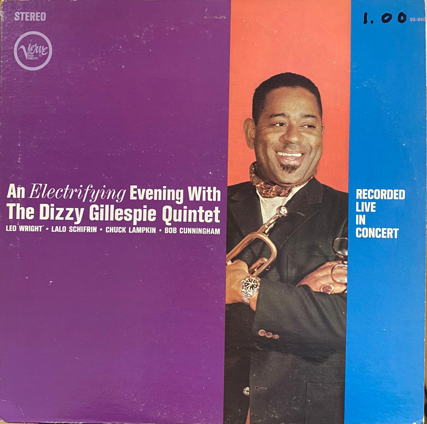 Dizzy Gillespie Quintet – An Electrifying Evening With The Dizzy Gillespie Quintet (vinilo, usado, EE.UU., 1961)