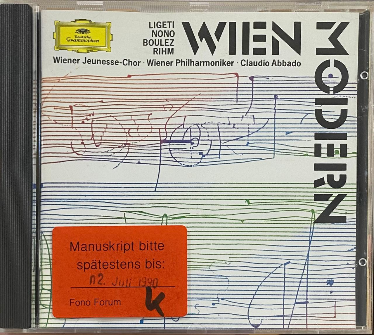 Ligeti; Nono, Boulez, Rihm - Wiener Jeunesse-Chor · Wiener Philharmoniker · Claudio Abbado – Wien Modern (CD, usado, Alemania, 1990)