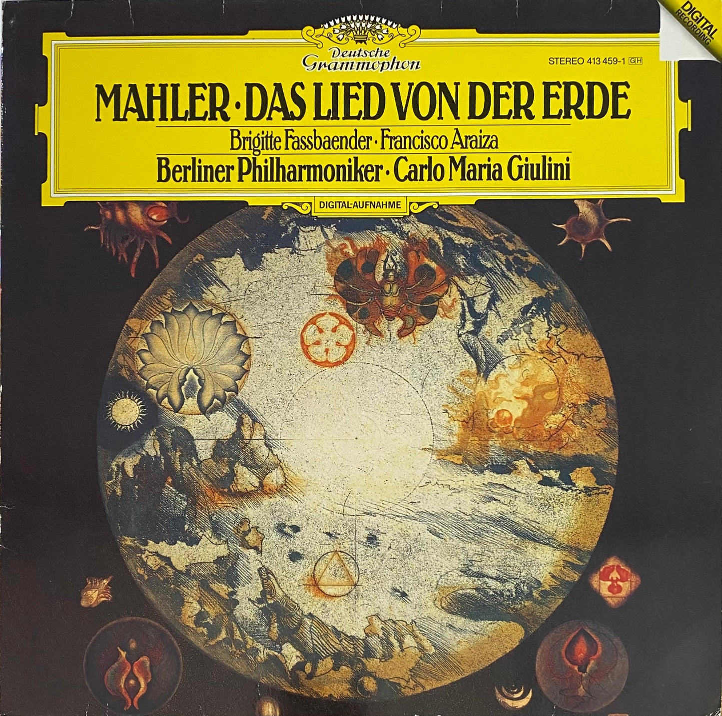 Mahler - Brigitte Fassbaender, Francisco Araiza, Berliner Philharmoniker, Carlo Maria Giulini – Das Lied Von Der Erde (vinilo, usado, Alemania, 1984)