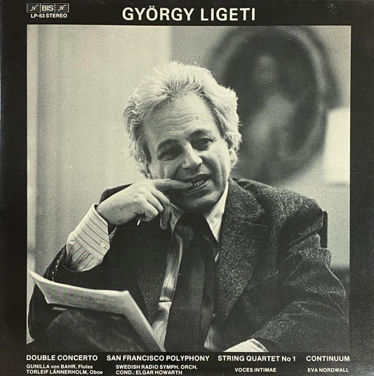 György Ligeti – Double Concerto / San Francisco Polyphony / String Quartet No 1 / Continuum (vinilo, usado, Suecia, 1976)