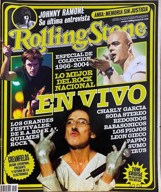 Rolling Stone Argentina, N°79, octubre 2004, Especial de colección, Lo mejor del rock nacional en vivo (Charly García, Soda Stereo, Sumo, Babasónicos, Virus, Johnny Ramone)