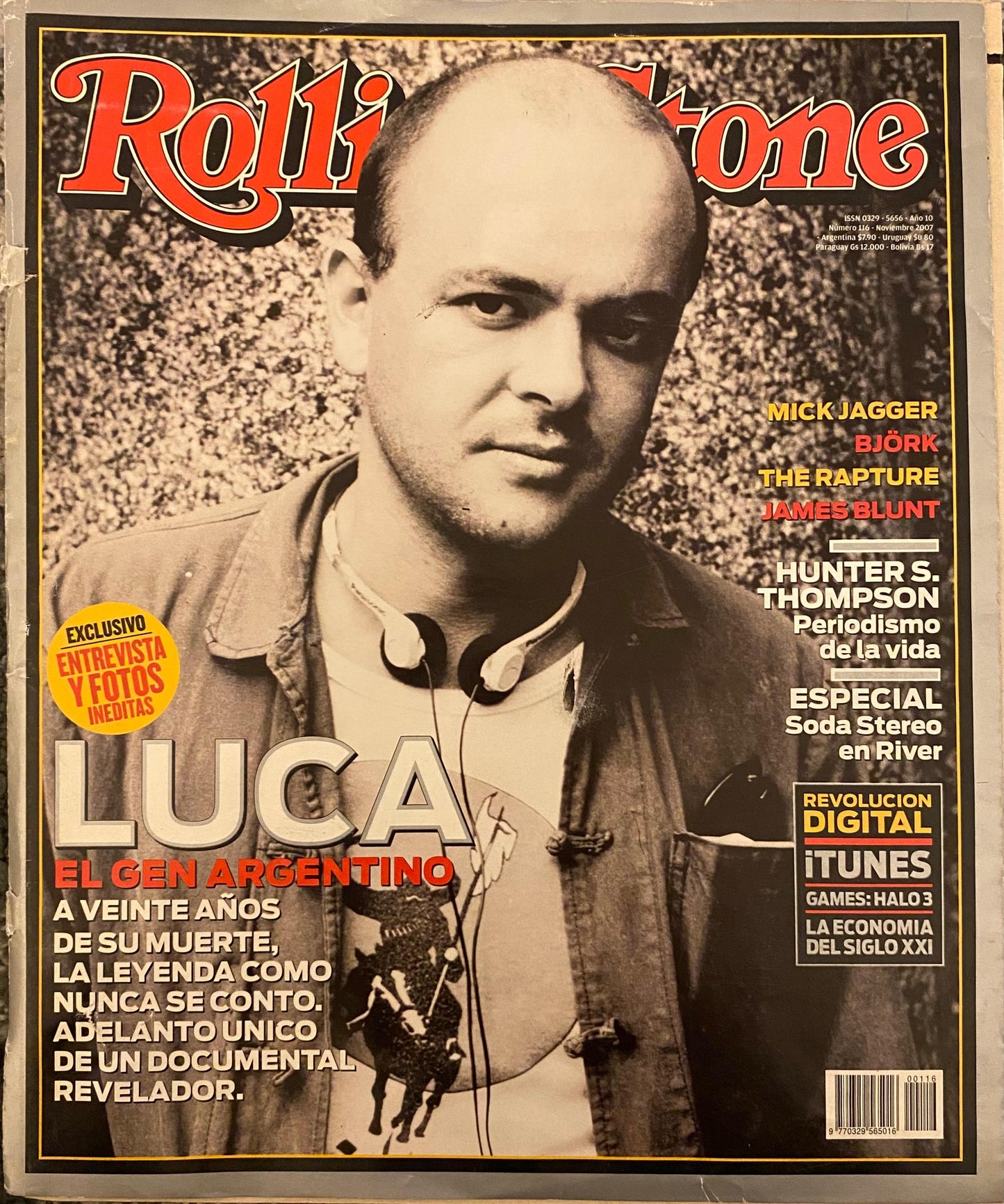 Rolling Stone Argentina, N°116, noviembre 2007, Luca, el genio argentino (Soda Stereo, Marlon Brando, Hunter S. Thompson)