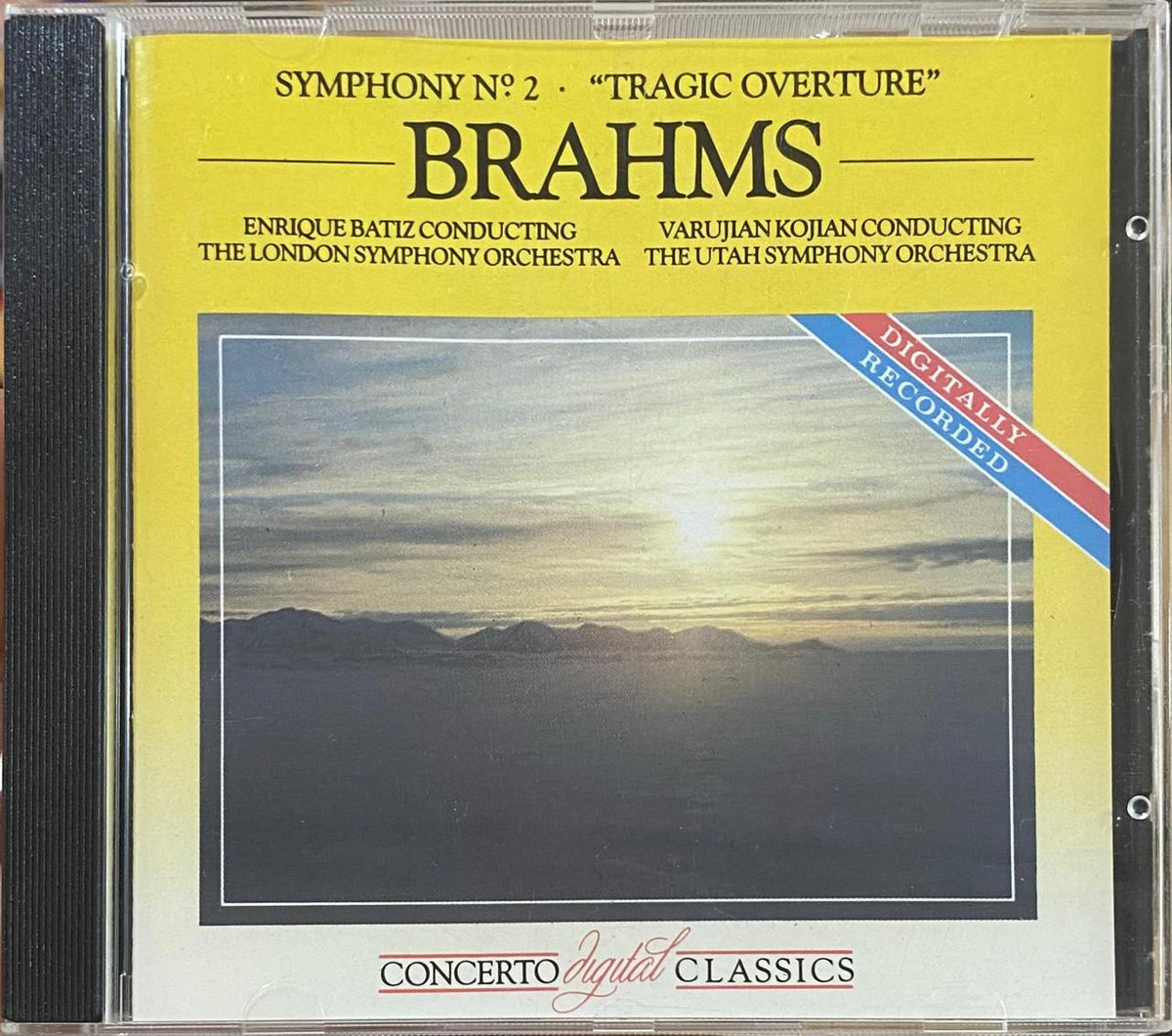 Brahms, Enrique Batiz Conducting The London Symphony Orchestra / Varujan Kojian Conducting The Utah Symphony Orchestra – Symphony N°2 - "Tragic Overture" (CD, usado, Reino Unido, 1987)