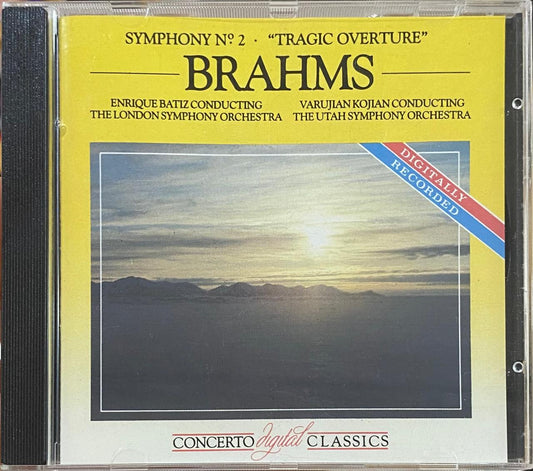 Brahms, Enrique Batiz Conducting The London Symphony Orchestra / Varujan Kojian Conducting The Utah Symphony Orchestra – Symphony N°2 - "Tragic Overture" (CD, usado, Reino Unido, 1987)