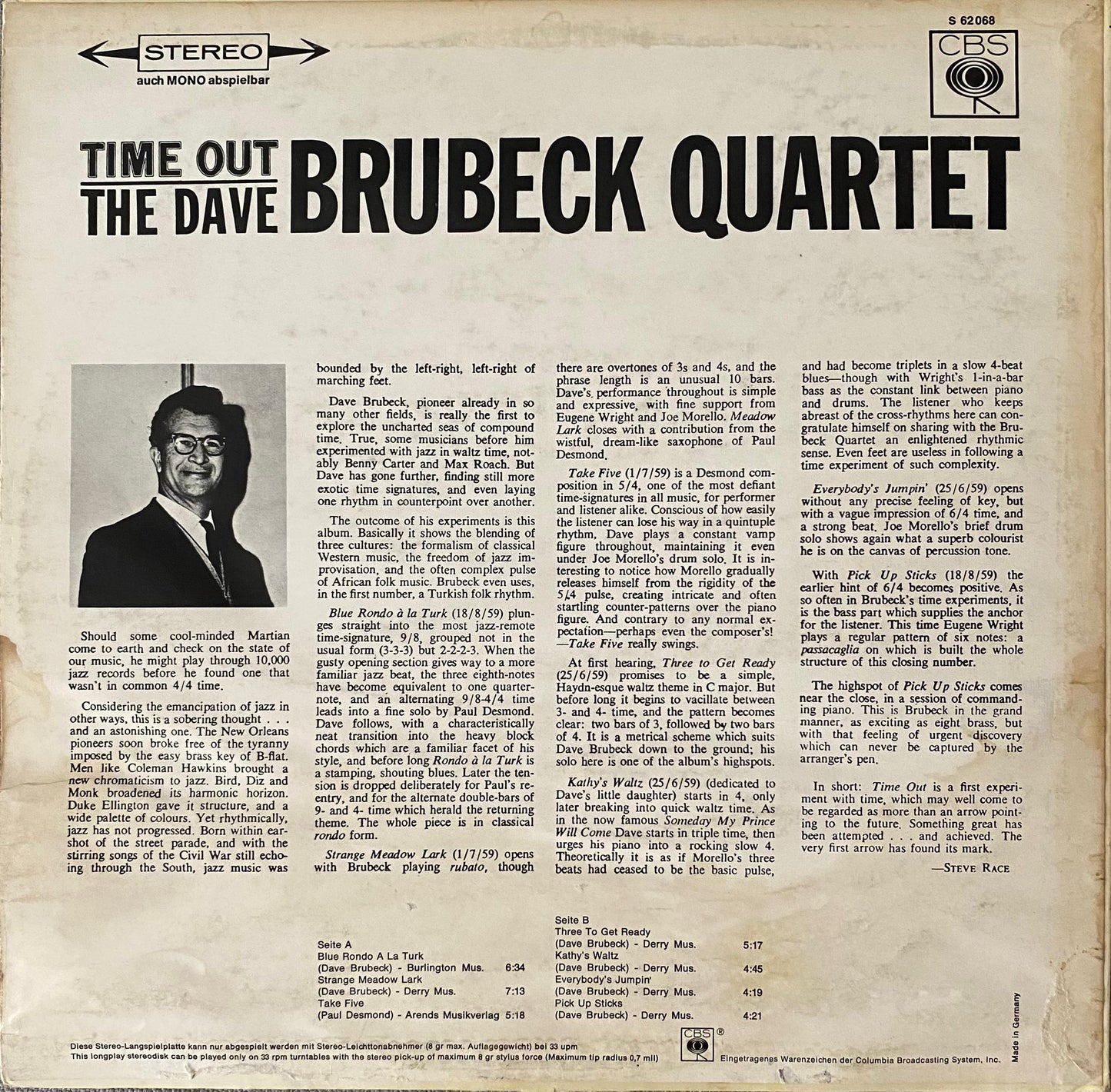 The Dave Brubeck Quartet – Time Out (LP, Alemania)