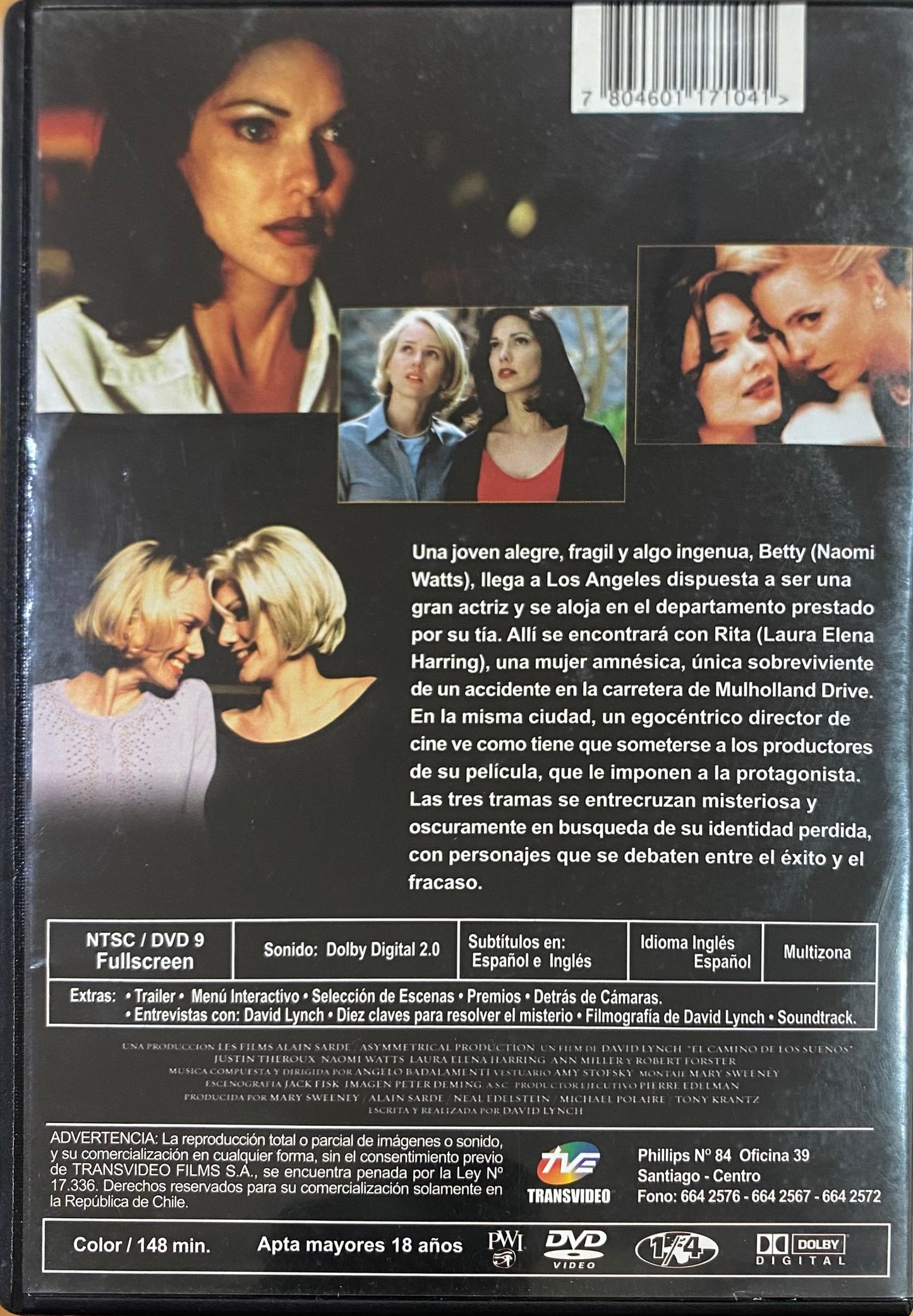 El camino de los sueños (Mulholland Drive), de David Lynch (DVD, usado)