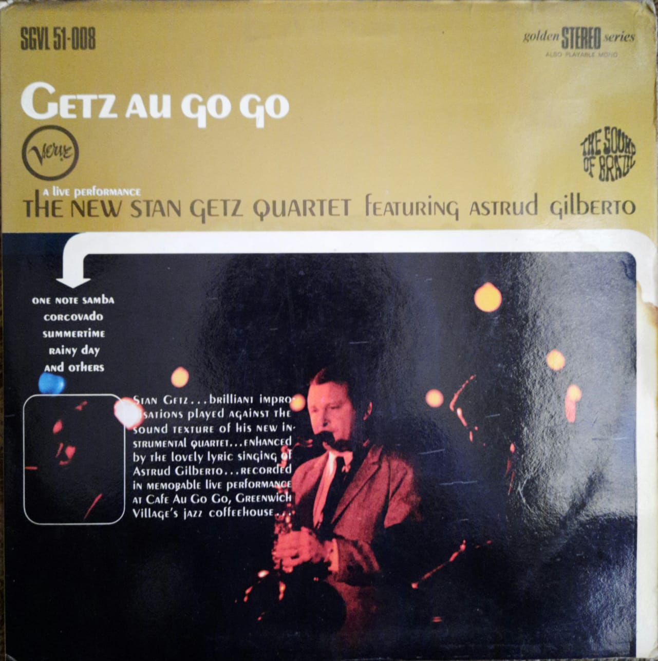 The New Stan Getz Quartet Featuring Astrud Gilberto - Getz Au Go Go (LP, Italia, 1968)