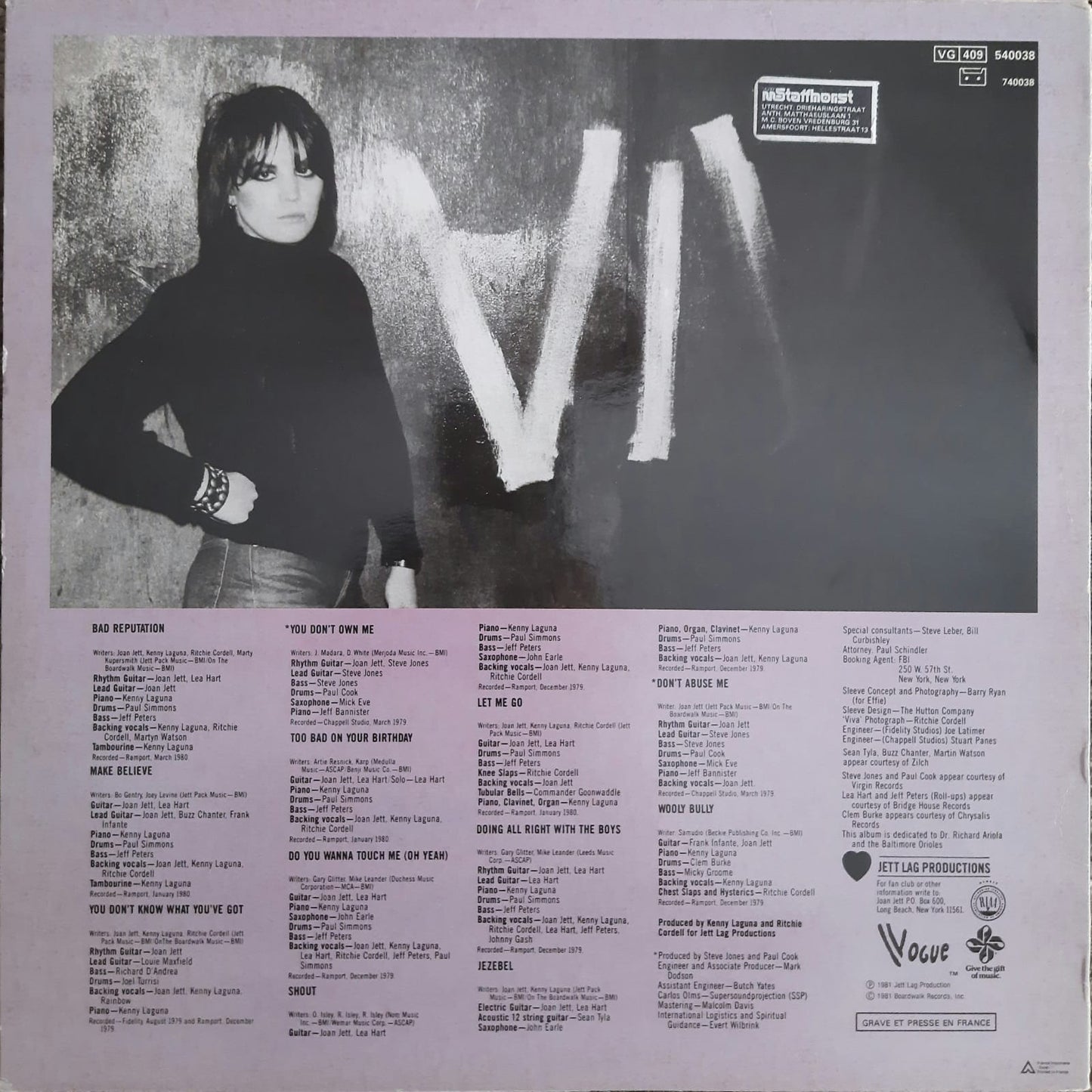 Joan Jett - Bad Reputation (LP, Francia, 1981)