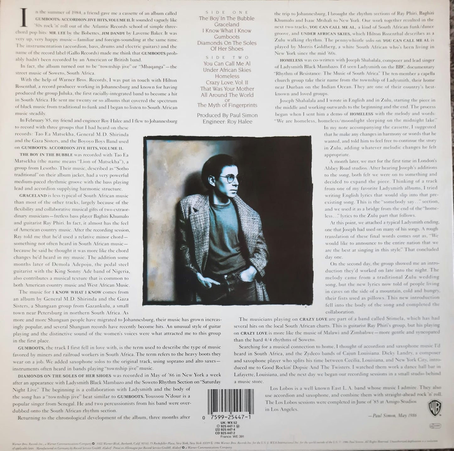 Paul Simon - Graceland (LP, Europa, 1986)