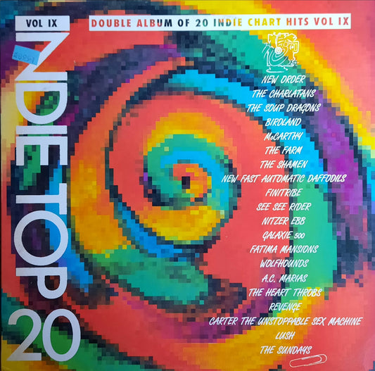 Varios Artistas - Indie Top 20 Volume IX (New Order, The Charlatans, Galaxie 500, Lush, The Sundays, McCarthy) (LP, Reino Unido, 1990)